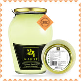 Natural Buffalo Desi Ghee By 24 Karat | Rich In Vitamins & Protein Fiber Curd-Churned Bilona Desi Ghee Good For Frying | (1 Litre) 33.8 Ounce | Jar Pack